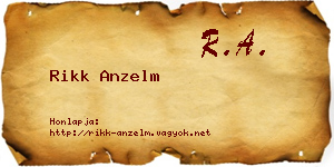 Rikk Anzelm névjegykártya